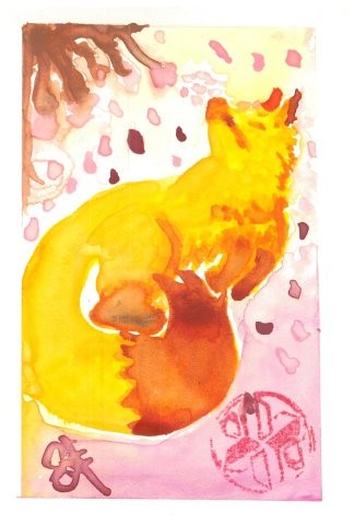 Jumping Fox (watercolor)